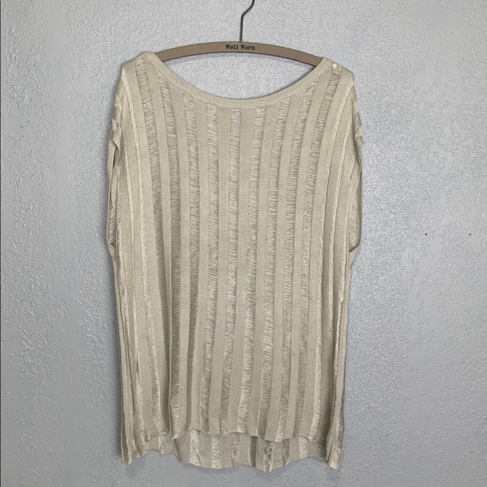 Vivienne Tam knit blouse with sheer stripes